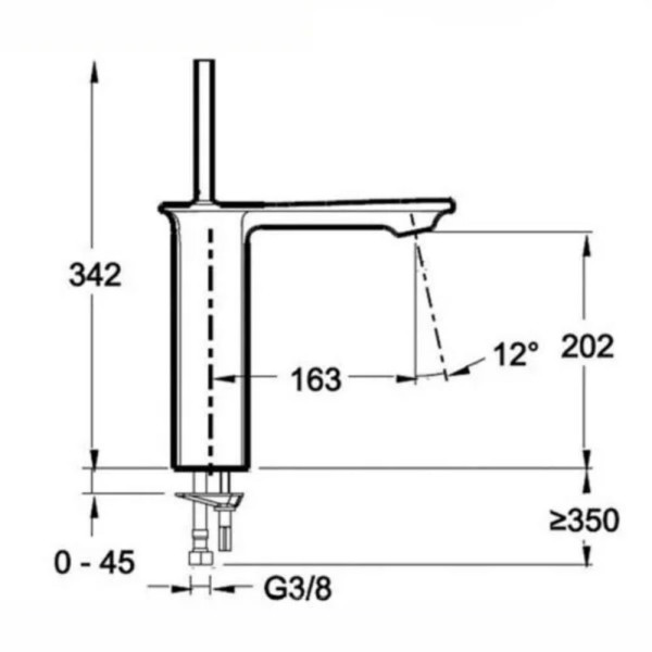 Смеситель для раковины Jacob Delafon Strance с донным клапаном хром (E14761-CP)