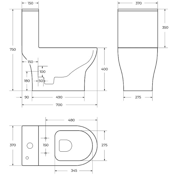 Унитаз-моноблок BelBagno Lounge безободковый (BB8618CPR-MN/SC)