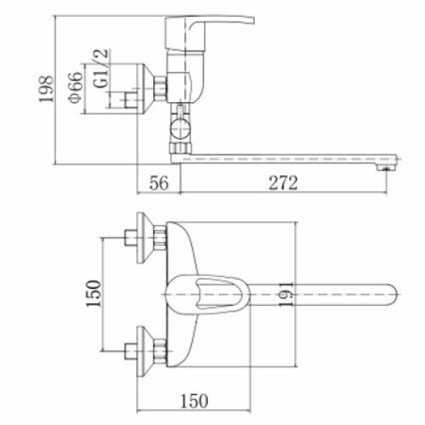 Смеситель для ванны и душа Fashun хром (A2165) Смеситель для ванны и душа Fashun хром (A2165)