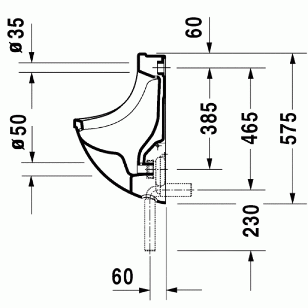 Писсуар подвесной Duravit Starck 3 350х350х575 (0821350000)