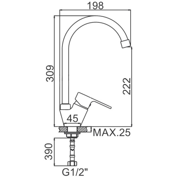 Смеситель для кухни Ledeme (L5803) Смеситель для кухни Ledeme (L5803)