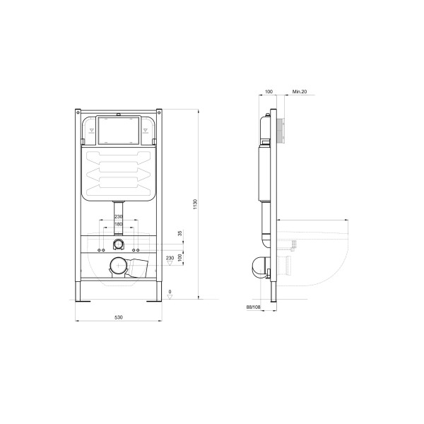 Инсталляция для подвесного унитаза Aquatek Pneumo S50 (INSP-0000001)