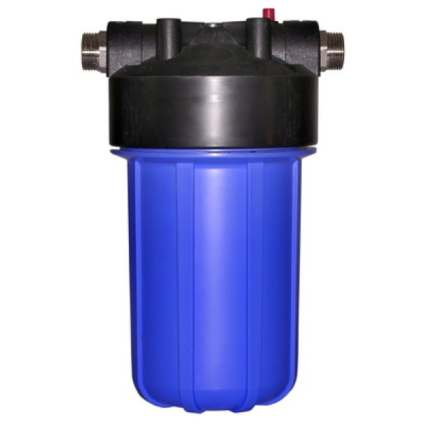 Фильтр колбовый Гейзер 1" 10BB с латунными ниппелями (синий, для холодной воды) (50539) Фильтр колбовый Гейзер 1" 10BB с латунными ниппелями (синий, для холодной воды) (50539)