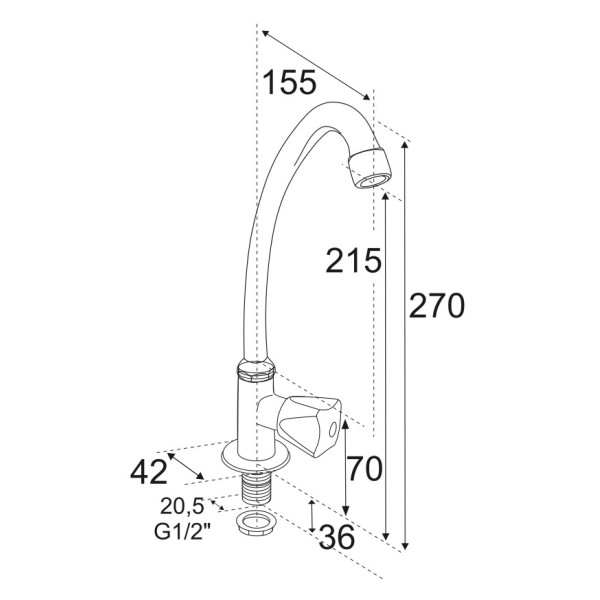 Смеситель моно ЦС-СМ хром (СМ509710) Смеситель моно ЦС-СМ хром (СМ509710)