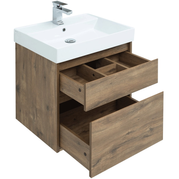 Тумба подвесная Aquanet Nova Lite 60 дуб рустикальный (2 ящика) (00249512)