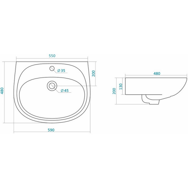 Раковина подвесная Santek Анимо-60 480х590х200 (1WH110508) Раковина подвесная Santek Анимо-60 480х590х200 (1WH110508)