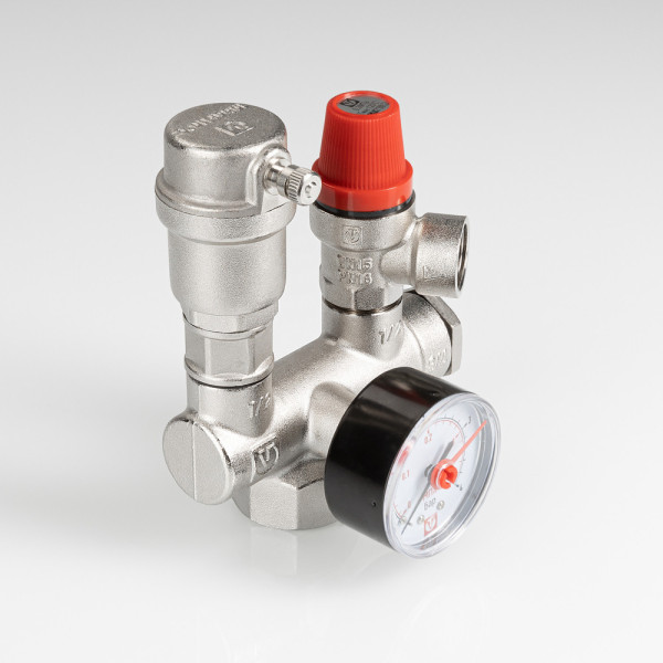 Группа безопасности для котла 1", 0-4 бар (латунь никелированная) Valtec (VT.460.0.3)
