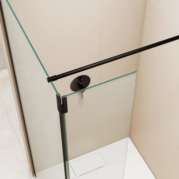 Душевая перегородка RGW WA-051B (WA-010B + Z-071B) 1200 стекло прозрачное, профиль черный (351005123-14)