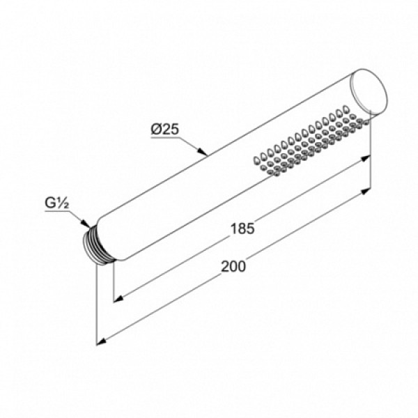 Лейка для душа Kludi Nova Fonte 200*25*25 черный (3912039-00)