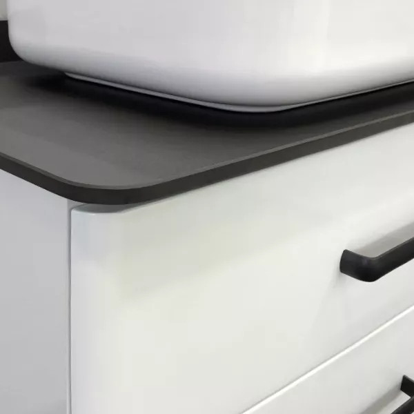 Тумба подвесная с раковиной Comforty Амстердам 950x500x645 белый глянцевый/черный матовый (00-00005494)