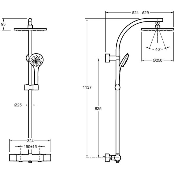 Душевая система Jacob Delafon Amelie хром (E32851-CP) Душевая система Jacob Delafon Amelie хром (E32851-CP)