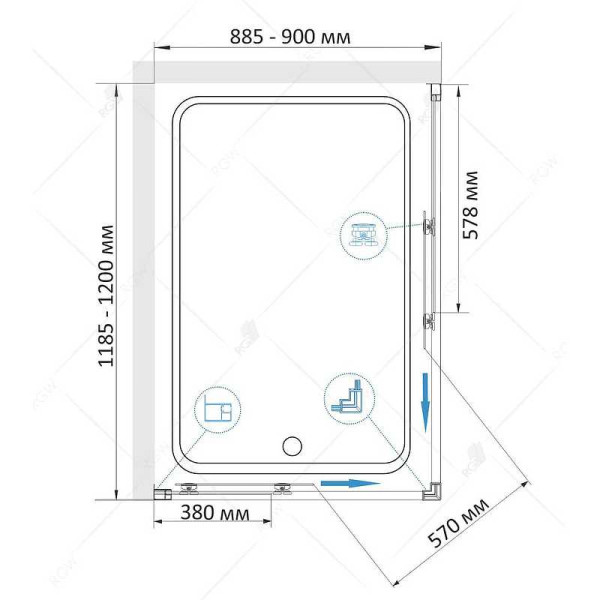 Душевой уголок RGW CL-44-B 120*90 стекло прозрачное, профиль черный 32094492-14