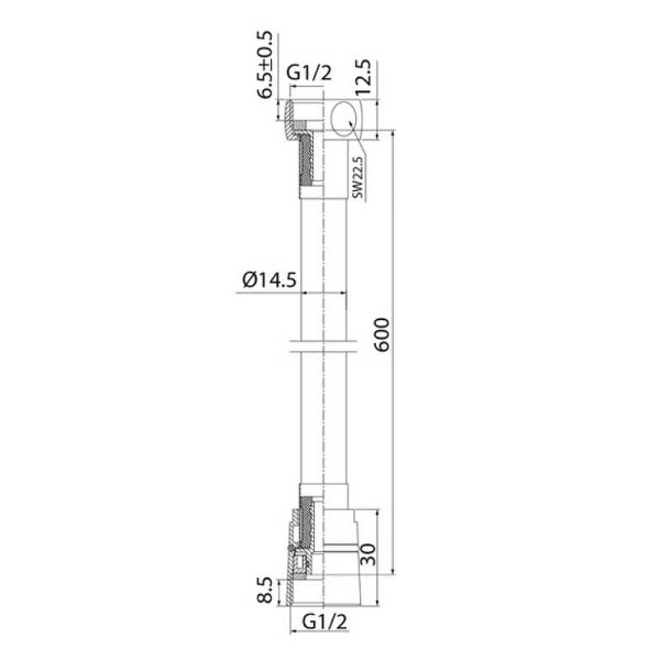 Шланг душевой Iddis Optima Home 600 мм хром (A50711 0.6)