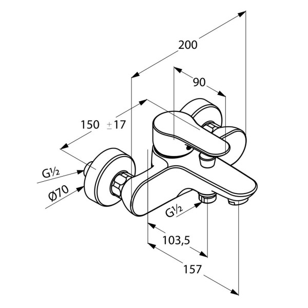 Смеситель для ванны и душа Kludi Objekta (326530575) Смеситель для ванны и душа Kludi Objekta (326530575)