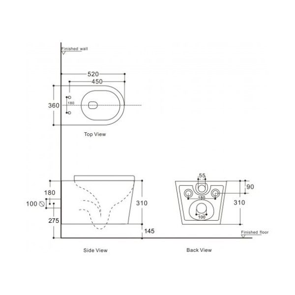 Унитаз подвесной Aquanet Atago 2.0 W с сиденьем Soft Close (243549)