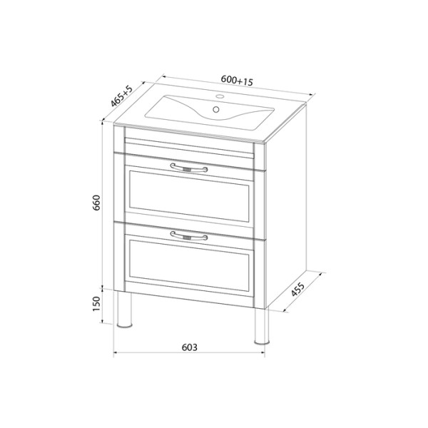 Тумба напольная Iddis Oxford 60 белая (OXF60W0i95)