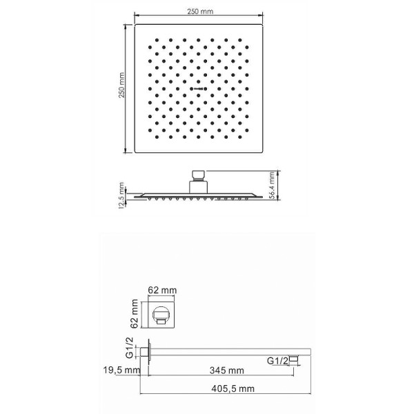 Душевая система WasserKRAFT золотой (A175571)