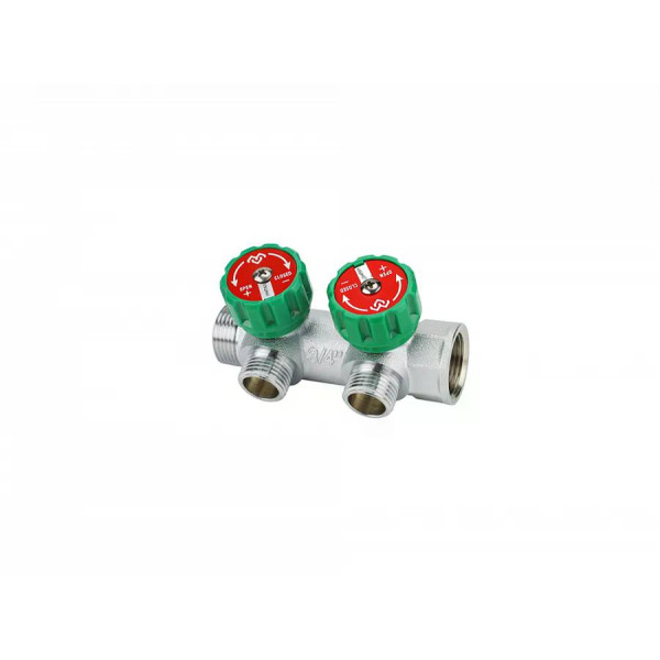 Коллектор 2 отв. регулируемый 3/4"x1/2" Varmega (хром) (VM14602)