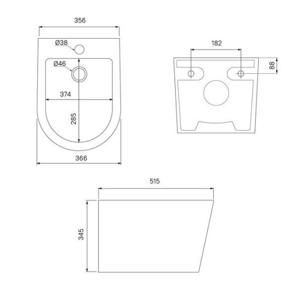 Подвесное биде Calipso чёрное матовое Iddis (CALRB02i82) Подвесное биде Calipso чёрное матовое Iddis (CALRB02i82)
