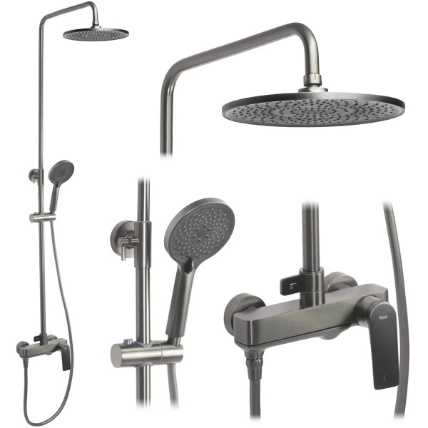 Душевая система с изливом Rea Avalon Titanium (REA-P2401)