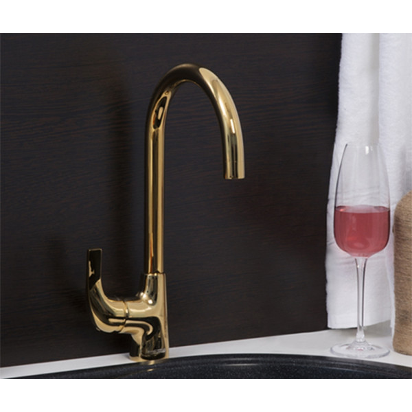 Смеситель для кухни WasserKRAFT Sauer золотой глянцевый (7107)