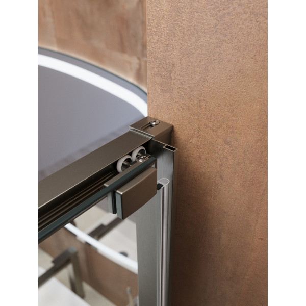 Душевая дверь Cezares Lux 100x195 стекло прозрачное, профиль оружейная сталь (LUX-B-FS-1-100-C-GM)