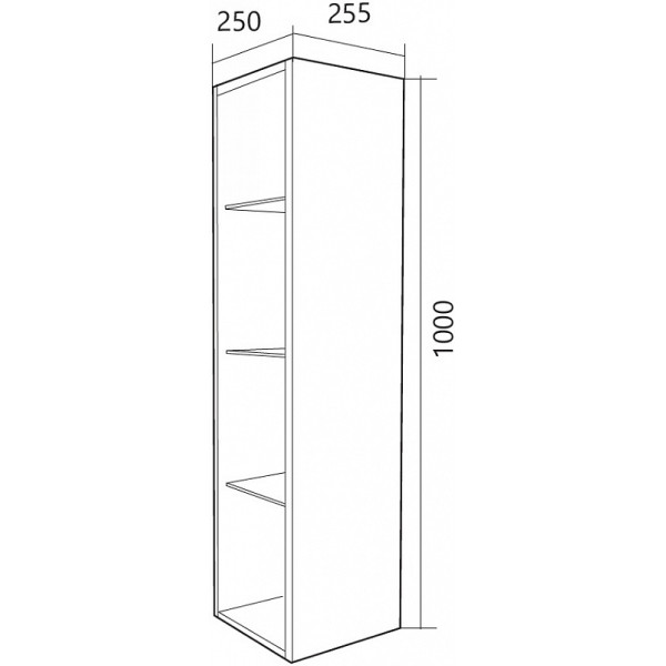 Пенал напольный 1Marka Cube 250*255*1000 белый (У79533)