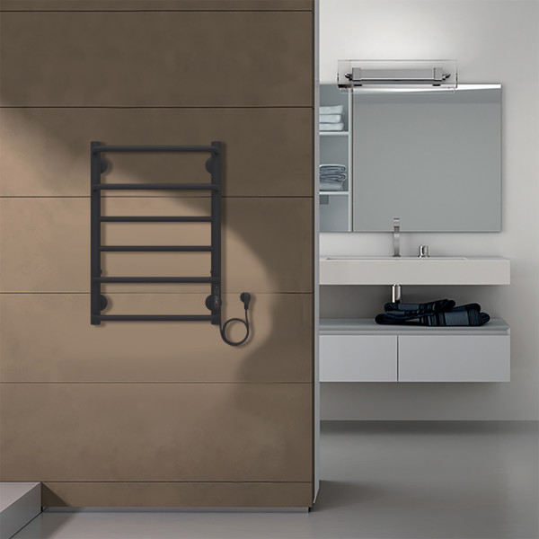 Полотенцесушитель электрический Azario Milan 400x600 черный Полотенцесушитель электрический Azario Milan 400x600 черный