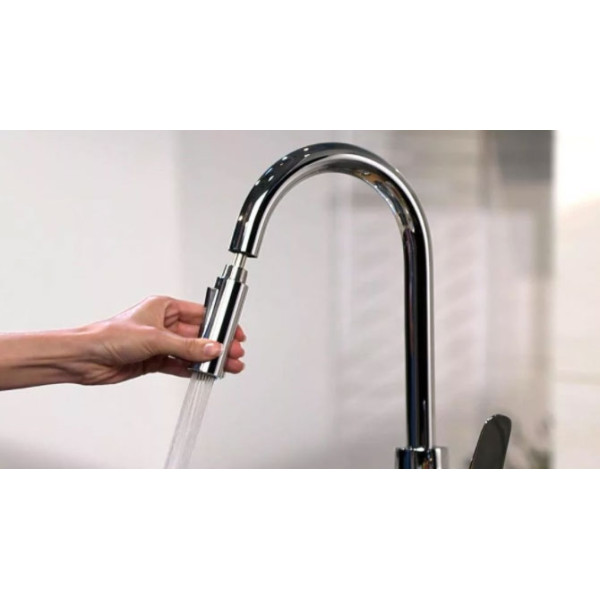 Смеситель для кухни Hansgrohe Focus черный, с видвижным изливом (31815670)