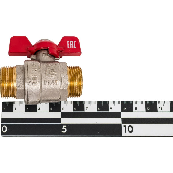 Кран 3/4" НН шаровый Rommer (ГОСТ, красная бабочка) RBV-0007-2410220 Кран 3/4" НН шаровый Rommer (ГОСТ, красная бабочка) RBV-0007-2410220