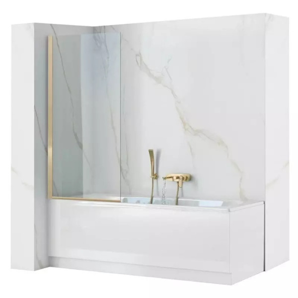Душевая шторка для ванн Rea Elegant 80x140 стекло прозрачное, профиль хром (REA-W6601) Душевая шторка для ванн Rea Elegant 80x140 стекло прозрачное, профиль хром (REA-W6601)