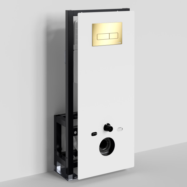 Инсталляция для унитаза WasserKRAFT Glan с клавишей смыва глянцевое золото (66TLT.010.ME.WH.PG03)