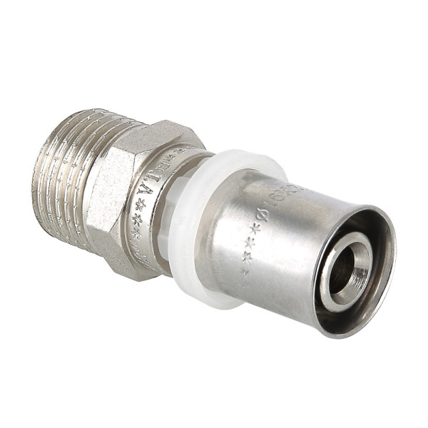 Соединение прямое 20*1/2"Н Valtec (пресс, никель) (VTm.201.N.002004) Соединение прямое 20*1/2"Н Valtec (пресс, никель) (VTm.201.N.002004)