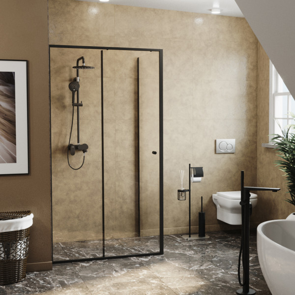 Душевой уголок WasserKraft Dill 110*90*200 стекло прозрачное, профиль черный (61S15) Душевой уголок WasserKraft Dill 110*90*200 стекло прозрачное, профиль черный (61S15)
