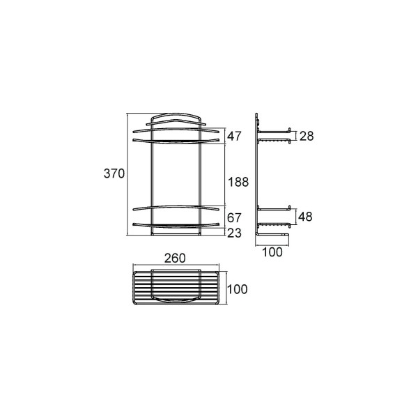 Полка для ванной комнаты Milardo 26x10x37 хром (212W020M44)