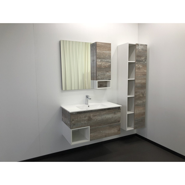 Шкаф зеркальный Comforty Турин 900x140x800 дуб бежевый (00004136265) Шкаф зеркальный Comforty Турин 900x140x800 дуб бежевый (00004136265)