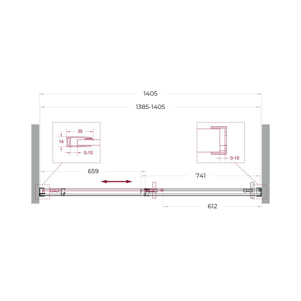 Душевая дверь BelBagno Soft Close-1 140x200 стекло прозрачное, профиль хром глянцевый (SOFT_CLOSE-1-BF-1-140-C-Cr)