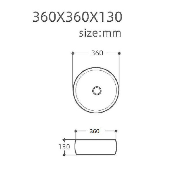 Раковина накладная Aquanet ROUND-1-MB 36х36х13 черная матовая (273680)