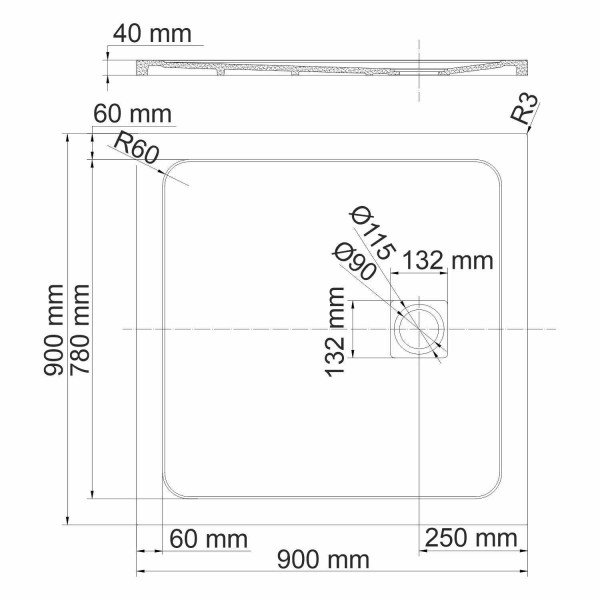 Душевой поддон Wasser Kraft Neime 90x90 (19T03)