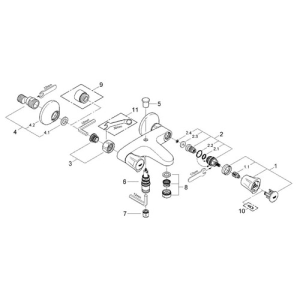 Смеситель для ванны и душа Grohe Costa (25450001)