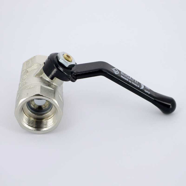 Кран Bugatti 3/4" ВВ шаровый Arizona 600 (черная ручка) (06000009)