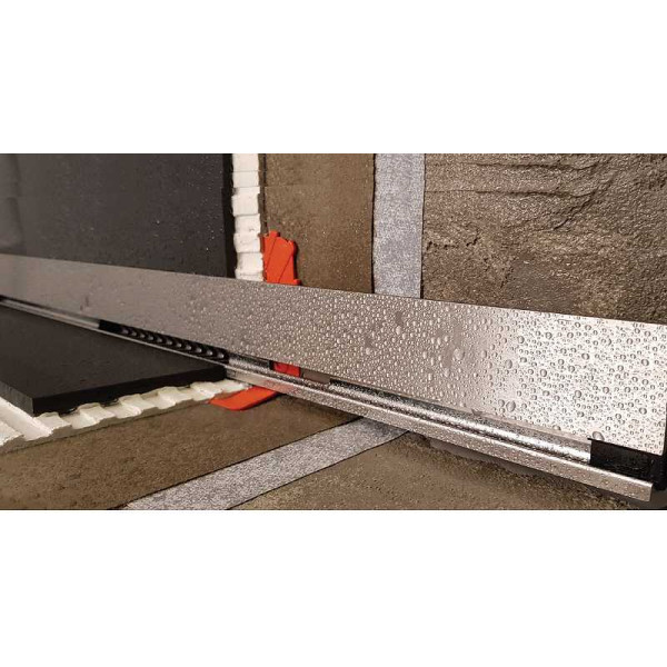 Желоб Berges водосток Wall 1000 пристенный, матовый хром, S-сифон D50 H60 боковой (090157)