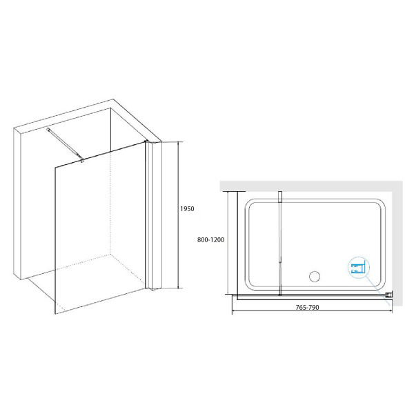 Душевое ограждение RGW Walk In 80x195 стекло рифленое, профиль хром (411002108-41) Душевое ограждение RGW Walk In 80x195 стекло рифленое, профиль хром (411002108-41)