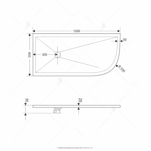 Душевой поддон RGW Stone Tray ST/AL-G 80x120 черный (16154128-02L)