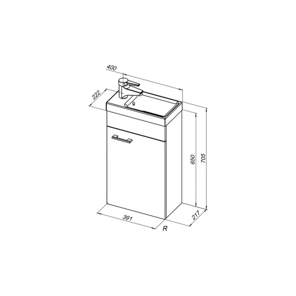 Тумба подвесная Aquanet Нота 40 L (Moduo) белый (00246954)