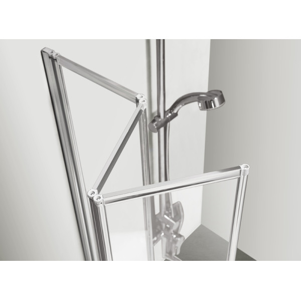 Душевая шторка для ванны Azario Preston 80x150 стекло прозрачное, профиль хром (AZ-NFC6433 80)