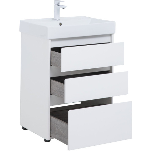 Тумба напольная Aquanet Nova Lite 60 белый глянец (3 ящика) (00302469)