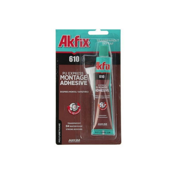 Клей на полиуретановой основе Akfix 610 Экспресс "Жидкий гвоздь", 50 мл. (прозрачный) (GA305)