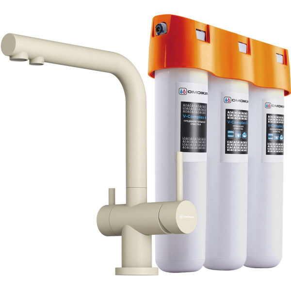 Комплект Omoikiri Nagano-BE-P с фильтром Pure drop Lite ваниль (4044.8028P) Комплект Omoikiri Nagano-BE-P с фильтром Pure drop Lite ваниль (4044.8028P)