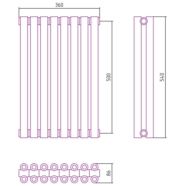 Дизайн-радиатор Сунержа Эстет-00 500*360 8 секций хром (00-0332-5008) Дизайн-радиатор Сунержа Эстет-00 500*360 8 секций хром (00-0332-5008)